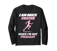 Sono più Veloce Quando Non Sono Incinta Runner Incinta in Esecuzione Maglia a Manica