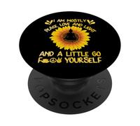 Sono principalmente pace, amore e luce, girasole, Yoga Buddha PopSockets PopGrip Adesivo