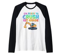 Sono pronto a schiacciare il veicolo da costruzione di escavatori di 1 ° grado Maglia con Maniche Raglan