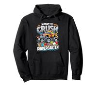 Sono Pronto a schiacciare la Scuola Materna Monster Truck Boys School Felpa con Cappuccio