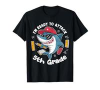 Sono Pronto ad attaccare Uno squalo di Quinta elementare Back to School - Divertente Maglietta