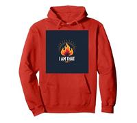 Sono Quello Che Sono: Potenziare la Fiamma dell'autoaffermazione Felpa con Cappuccio, Unisex per Adulti, Rosso, XL