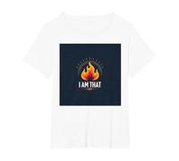 Sono Quello Che Sono: Potenziare la Fiamma dell'autoaffermazione Maglietta, Donna Plus-Size, Bianco, 1X