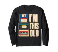 Sono Questa Vecchia Cassetta VHS Floppy Retro Tech Maglia a Manica