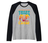 Sono Qui per Colpire Alberi E Maledire Dischi Disc Golf Maglia con Maniche Raglan