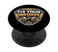 Sono qui per correggere i tuoi errori Divertente design di riparazione meccanica PopSockets PopGrip Adesivo