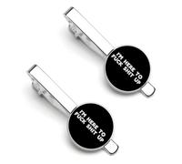 Sono qui per fare cagare 1 fermacravatta per uomo in argento set di 2 fermacravatta per matrimonio, anniversario, affari, laurea