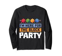 Sono Qui per Il Block Party Brick Builder Block Christmas Maglia a Manica