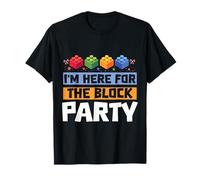 Sono Qui per Il Block Party Brick Builder Block Christmas Maglietta