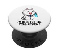 Sono qui per le recensioni delle fusa | Professore amante dei gatti | Gattino PopSockets PopGrip Adesivo