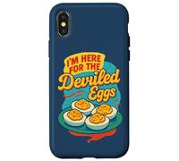 Sono qui per le uova alla diavola divertente cibo del Ringraziamento Custodia per iPhone X/XS