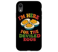 Sono qui per le uova alla diavola divertente cibo del Ringraziamento Custodia per iPhone XR