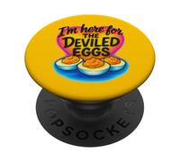 Sono qui per le uova alla diavola divertente cibo del Ringraziamento PopSockets PopGrip Adesivo