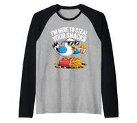 Sono qui per rubare i tuoi snack gabbiano Maglia con Maniche Raglan
