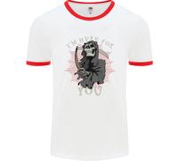Sono Qui Per Te Grim Reaper Skull Devil Uomo Ringer T-Shirt