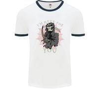 Sono Qui Per Te Grim Reaper Skull Devil Uomo Ringer T-Shirt