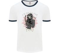Sono Qui Per Te Grim Reaper Skull Devil Uomo Ringer T-Shirt