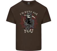 Sono Qui Per Te T-Shirt Grim Reaper Skull Diavolo Per Bambini