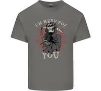 Sono Qui Per Te T-Shirt Grim Reaper Skull Diavolo Per Bambini