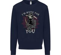 Sono Qui Per Te Teschio Grim Reaper Diavolo Felpa Per Bambini