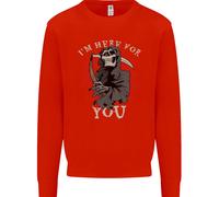 Sono Qui Per Te Teschio Grim Reaper Diavolo Felpa Per Bambini