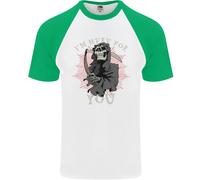 Sono Qui Per Te Teschio Grim Reaper Diavolo Maglietta S/S Da Baseball Per Uomo