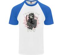 Sono Qui Per Te Teschio Grim Reaper Diavolo Maglietta S/S Da Baseball Per Uomo