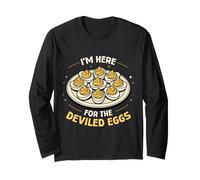 Sono Qui per The Deviled Egg Foodie Buon Ringraziamento Maglia a Manica