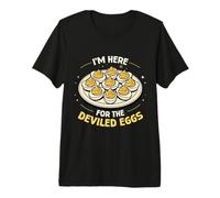 Sono Qui per The Deviled Egg Foodie Buon Ringraziamento Maglietta Premium