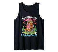 Sono Qui Solo per Donuts & Fishing Tales Funny Bear Angler Canotta