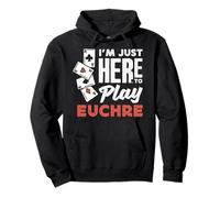 Sono Qui Solo per Giocare Euchre Felpa con Cappuccio