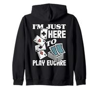 Sono Qui Solo per Giocare Euchre Felpa con Cappuccio