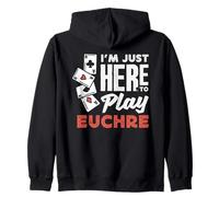 Sono Qui Solo per Giocare Euchre Felpa con Cappuccio