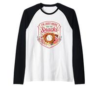 Sono Qui Solo per Gli Snack Baseball Match Day Fan Womens Maglia con Maniche Raglan