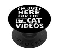 Sono qui solo per i video di gatti Meme divertenti su Internet Cat PopSockets PopGrip Adesivo