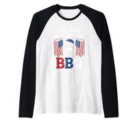Sono Qui Solo per Il Barbecue Pitmaster 4 luglio BBQ Maglia con Maniche Raglan