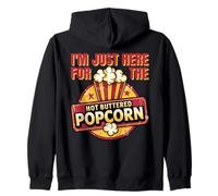 Sono qui solo per il divertente popcorn al burro caldo Felpa con Cappuccio