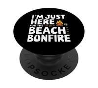 Sono qui solo per il falò sulla spiaggia Oceano Tramonto Falò PopSockets PopGrip Adesivo