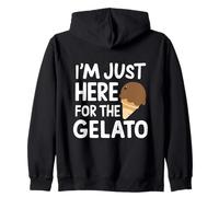Sono Qui Solo per Il Gelato Italiano al Cioccolato Felpa con Cappuccio