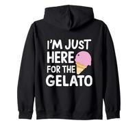 Sono Qui Solo per Il Gelato Italiano al Gelato alla Fragola Felpa con Cappuccio