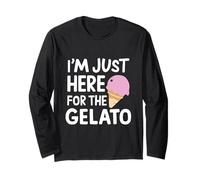 Sono Qui Solo per Il Gelato Italiano al Gelato alla Fragola Maglia a Manica