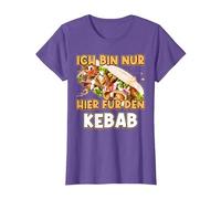 Sono Qui Solo per Il Kebab Che Dice Doner Kebab Maglietta, Donna, Viola mélange, XXL