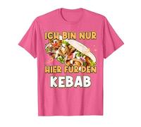 Sono Qui Solo per Il Kebab Che Dice Doner Kebab Maglietta, Uomo, Rosa mélange, L