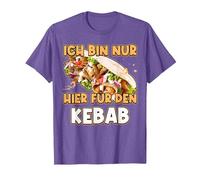 Sono Qui Solo per Il Kebab Che Dice Doner Kebab Maglietta, Uomo, Viola mélange, L