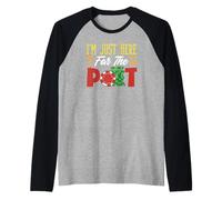 Sono Qui Solo per Il Pot Poker Chips Gambling Casino Maglia con Maniche Raglan