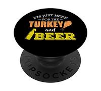 Sono qui solo per il Ringraziamento della Turchia e della Birra PopSockets PopGrip Adesivo