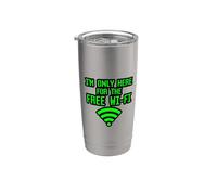Sono qui solo per il WiFi gratuito Divertente Internet Marketer G icchiere termico in acciaio inox doppia parete