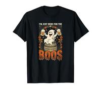 Sono Qui Solo per la Birra Boos Ghost Halloween Retro Maglietta
