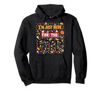 Sono Qui Solo per la Citazione Divertente di Food Foodie Felpa con Cappuccio, Unisex per Adulti, Nero, M