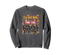 Sono Qui Solo per la Citazione Divertente di Food Foodie Felpa, Unisex per Adulti, Grigio Scuro, S